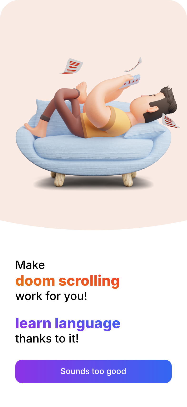 HabitPass home screen showing a daily flashcard prompt